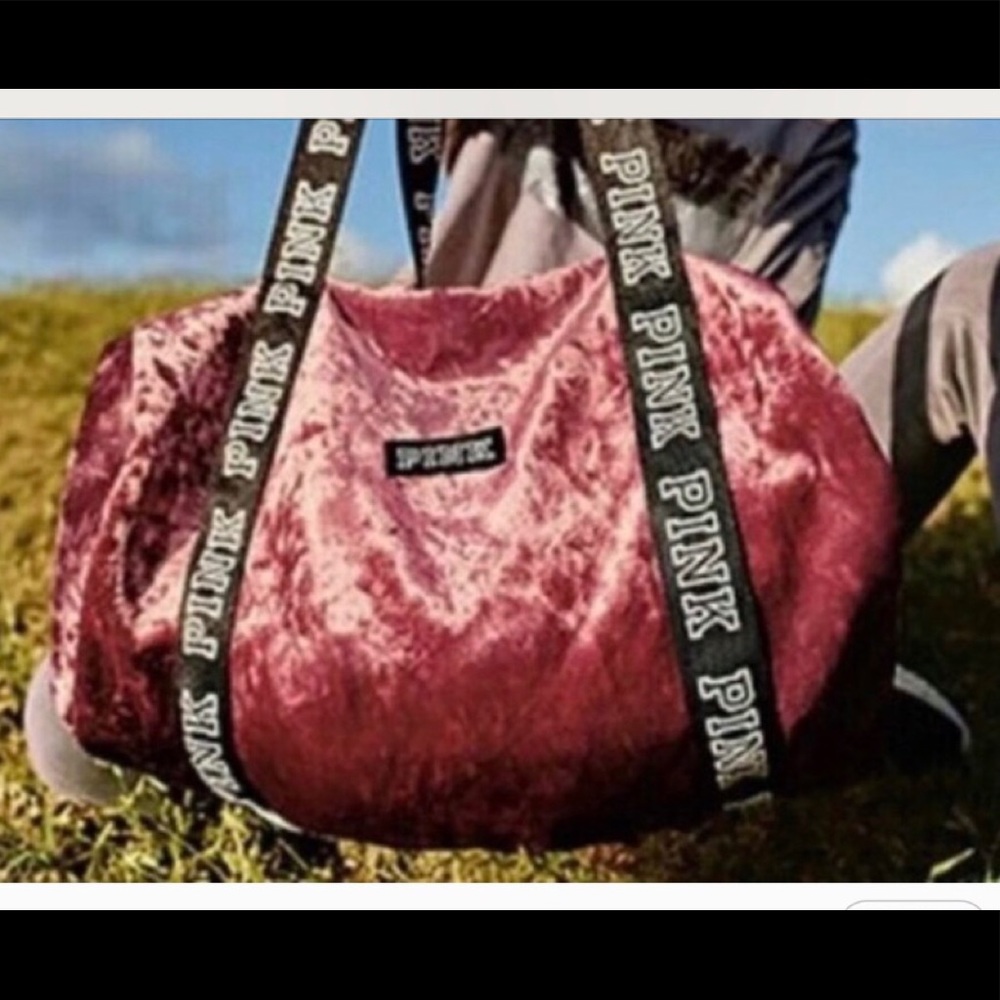 NWT Victoria’s Secret Punk Crushed Velvet Duffel